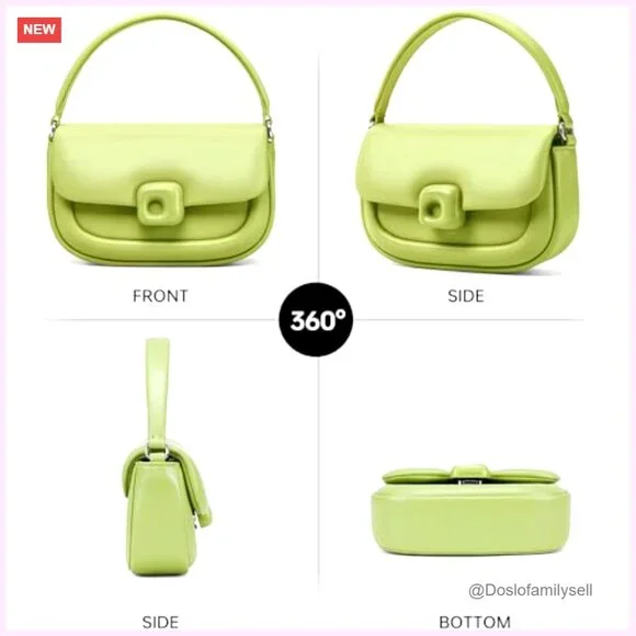 Genuine Leather Mini Crossbody Bag with Adjustable Strap, Compact Clutch - Picture 5 of 7